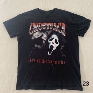 Ghostface Mens Icon Of Halloween "Let's Watch Scary Movies" Black T-Shirt M READ